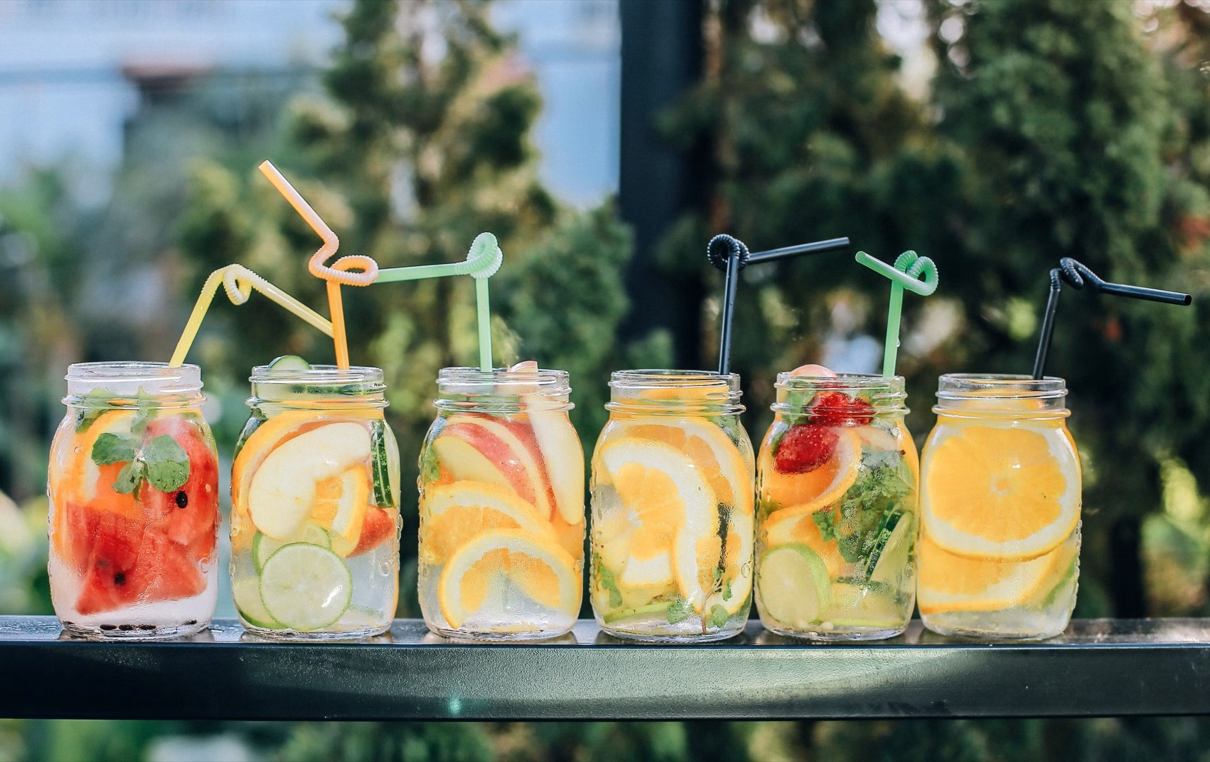 juice bar at rooftop baby shower