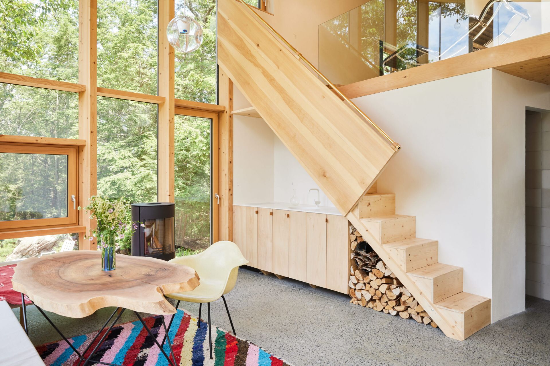 10 Casa Cometa Space Rental Interior Guest Bedroom Loft Suite with loft staircase and kitchenette and herman miller eames armchair and fireplace 10 Casa Cometa Space Rental Interior Guest Bedroom Loft Suite with loft staircase and kitchenette and herman miller eames armchair and fireplace