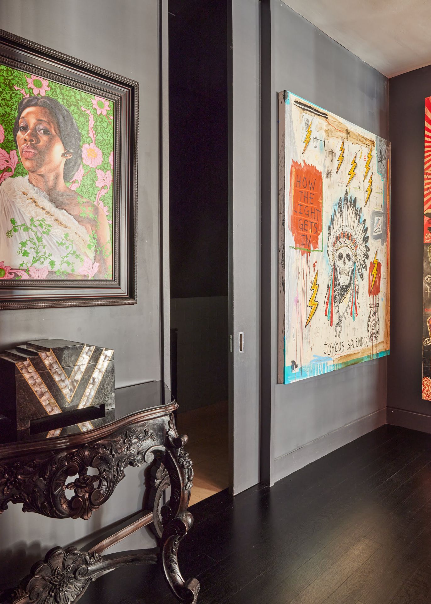 A Kehinde Wiley piece adorning Casa Maxima hallway A Kehinde Wiley piece adorning Casa Maxima hallway