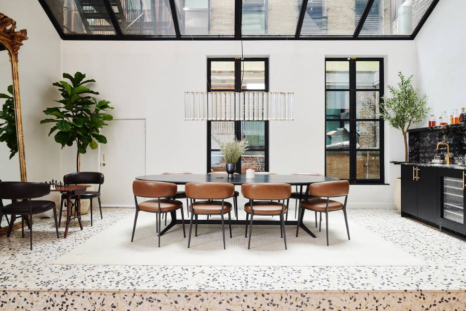 Cocoon Casa Strand white dining area under skylight Cocoon Casa Strand white dining area under skylight